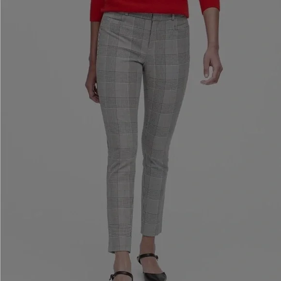 Banana Republic dress pants black and white plaid Sloan Curvy Skinny-Fit Size 6 - Picture 3 of 4